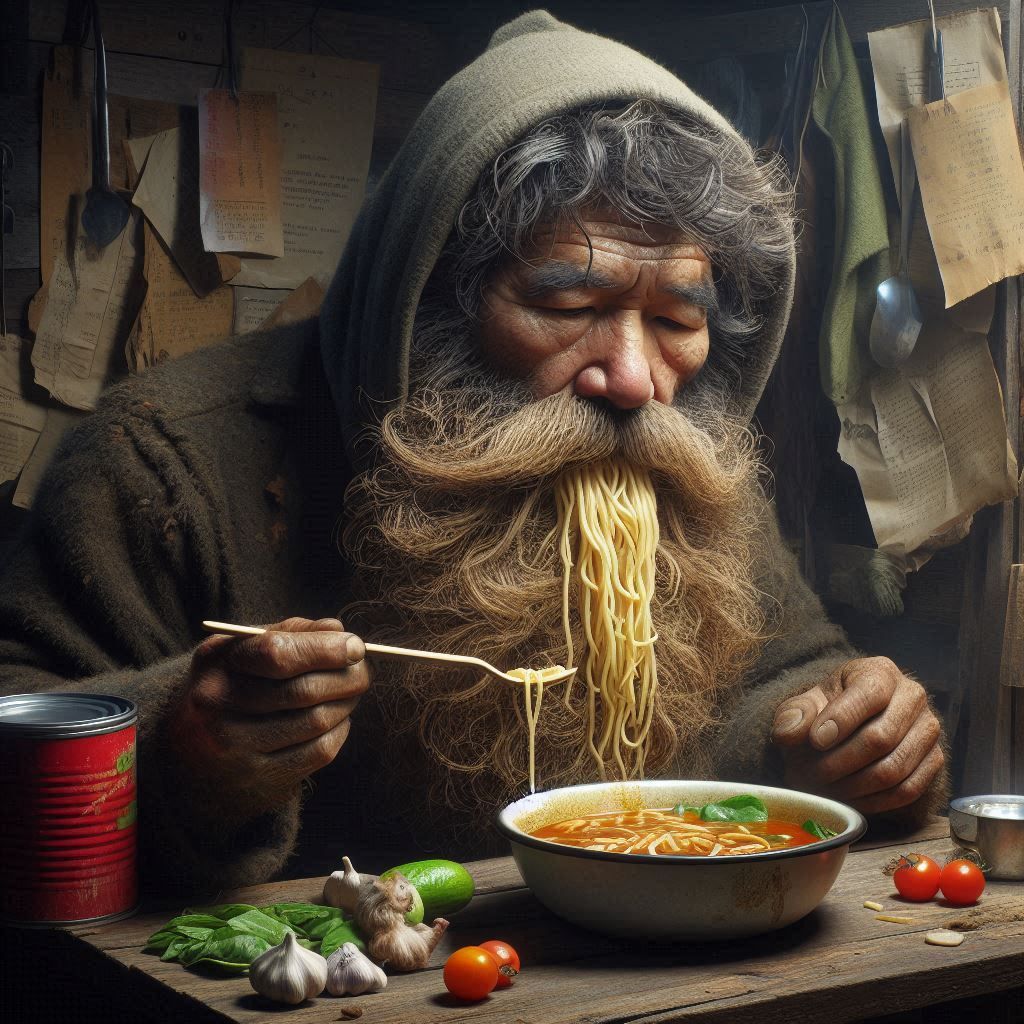 Homeless Hungry Mountain Man