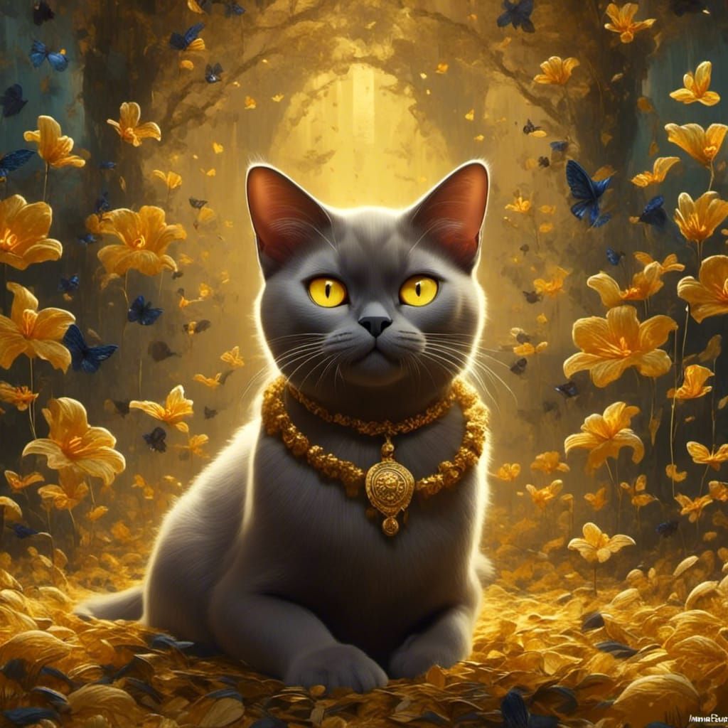 Glowing Burmese Cat Digital Art