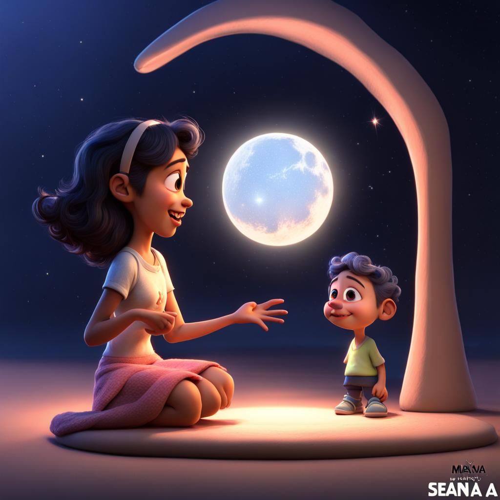 Luna es una amigable y risueña estrella que ilumina el cielo...