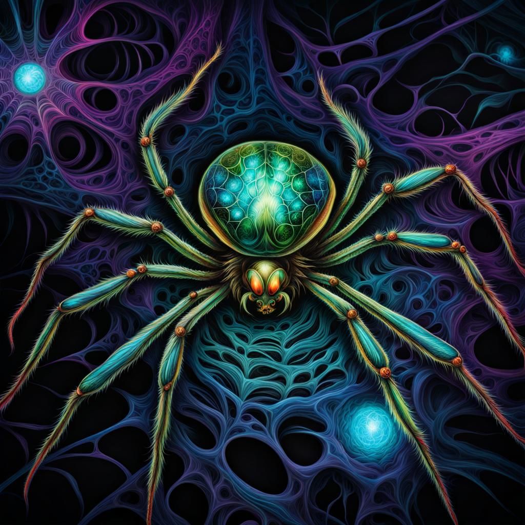 Bioluminescent Spider - AI Generated Artwork - NightCafe Creator