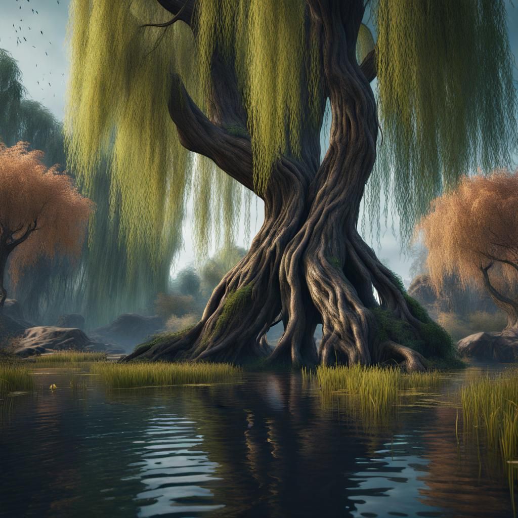 weeping willow - AI Generated Artwork - NightCafe Creator