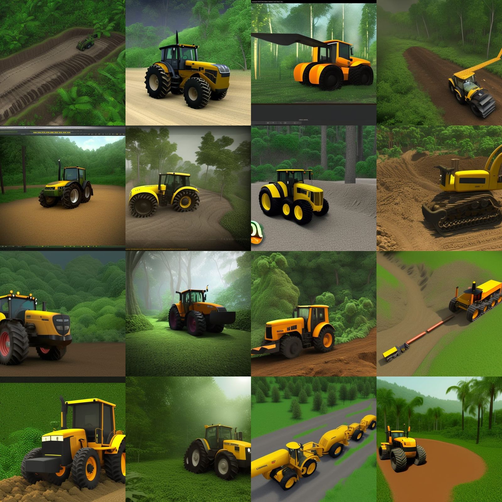 Caterpillar Tractor D7 D6 Road Building Tropical forest