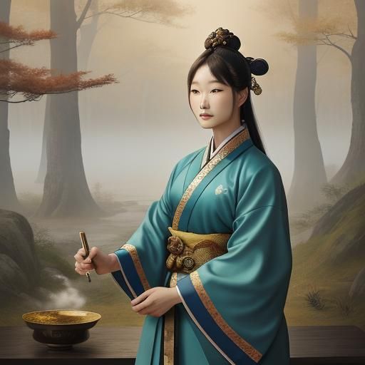 Dangun, Founder of Gojoseon, in Historical Painting