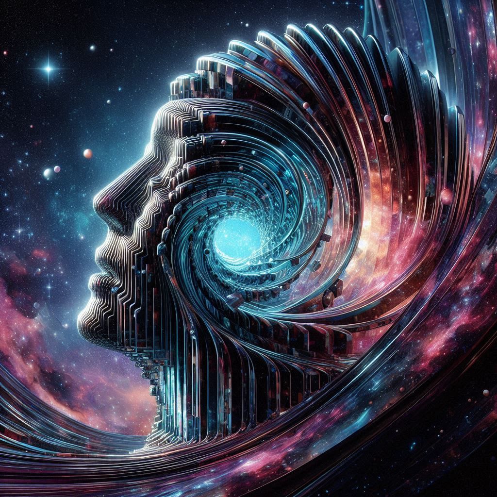 Cosmic glitch glass sculpture