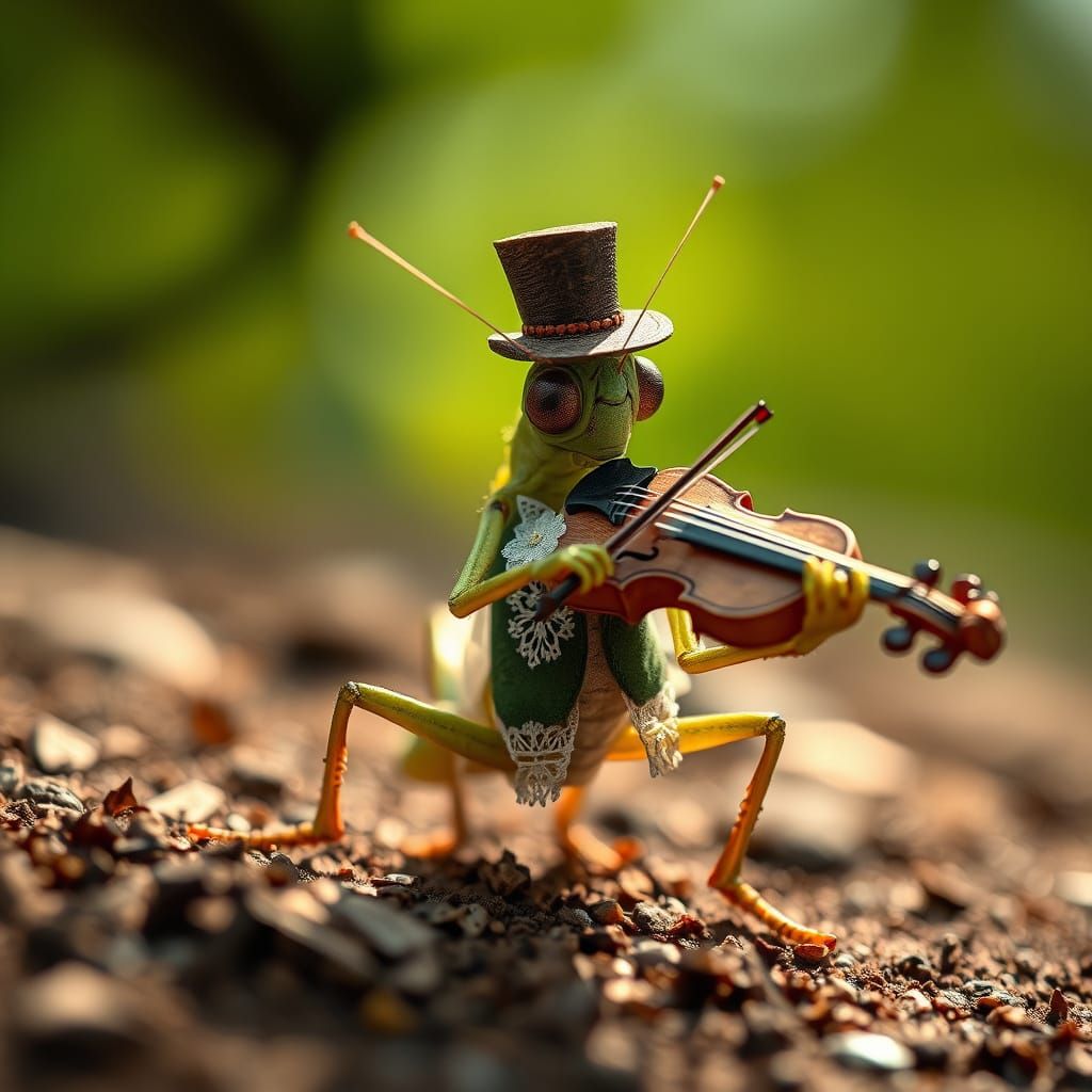 grasshopper plays the violin  by @Michael Lionkiss