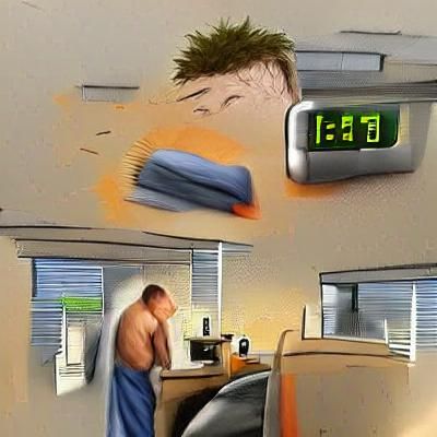 Man wakes up for work