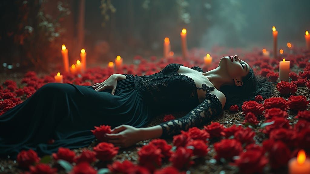 I wanna lay you down in a bed of roses, for tonight I sleep on a bed of nails, Oh I wanna be just as close as the Holy Ghost is, and lay you...