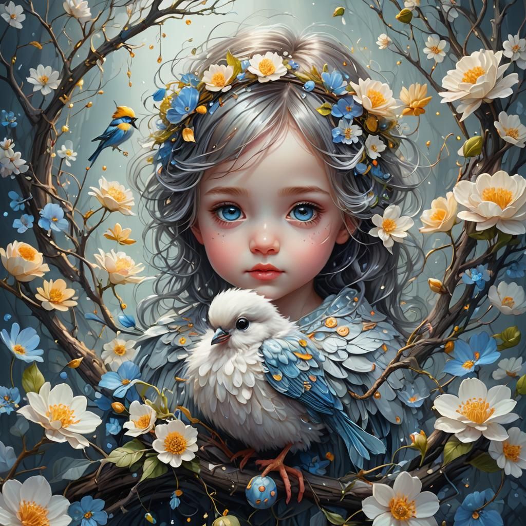 The Dove and the Little Girl  by @Yulia 