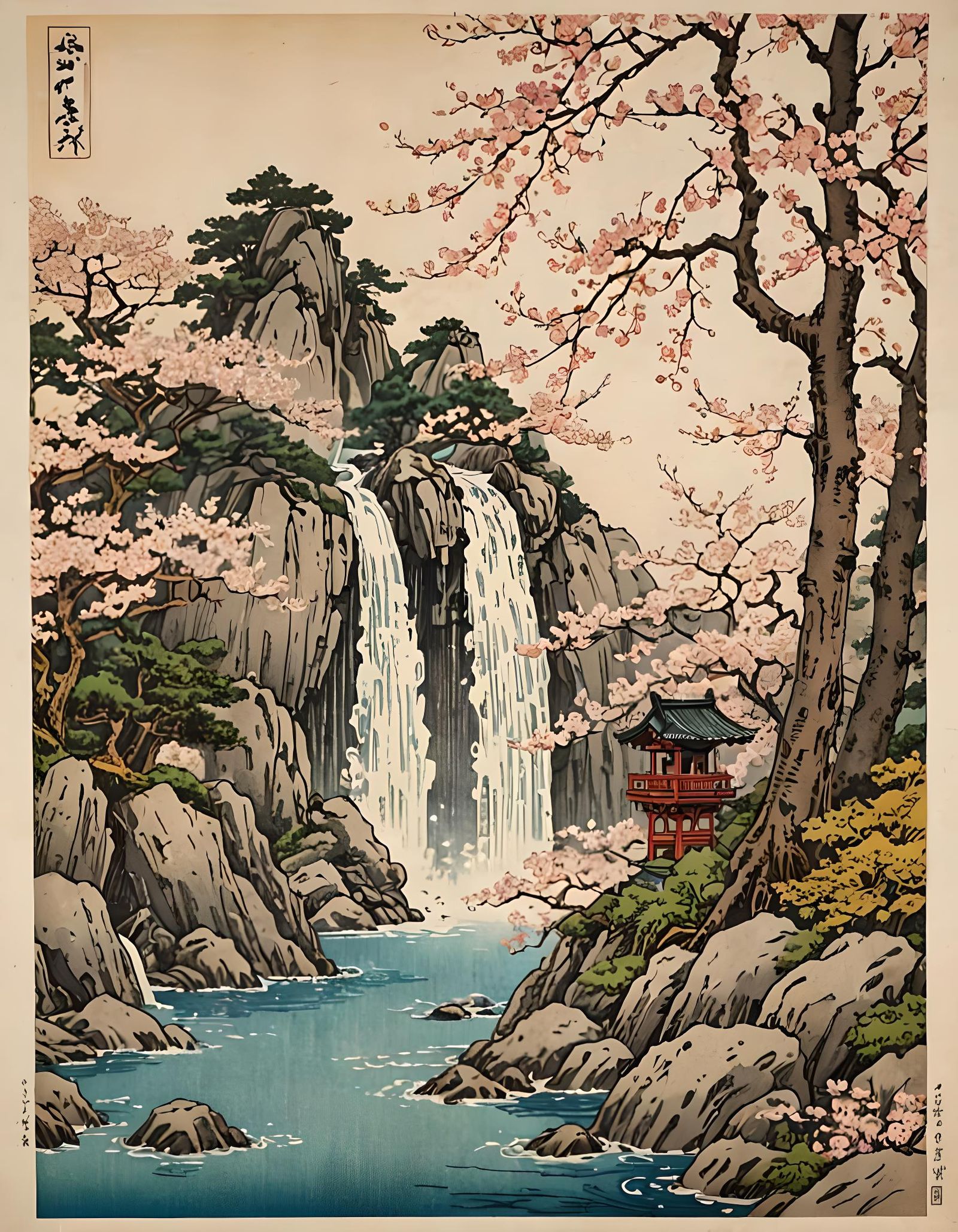 Sakura Waterfall  by @Username_Already_Taken