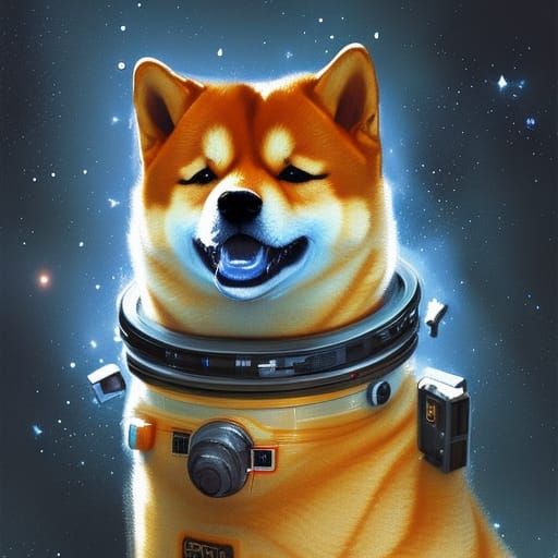 Cosmic Shiba Inu Astronaut - AI Generated Artwork - NightCafe Creator