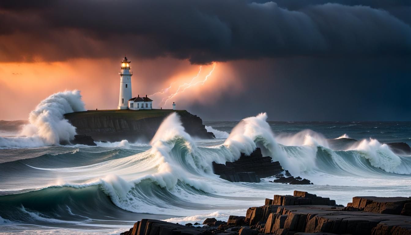 AR16x9- Award Winning Minimalist Seascape Masterpiece of Lig...