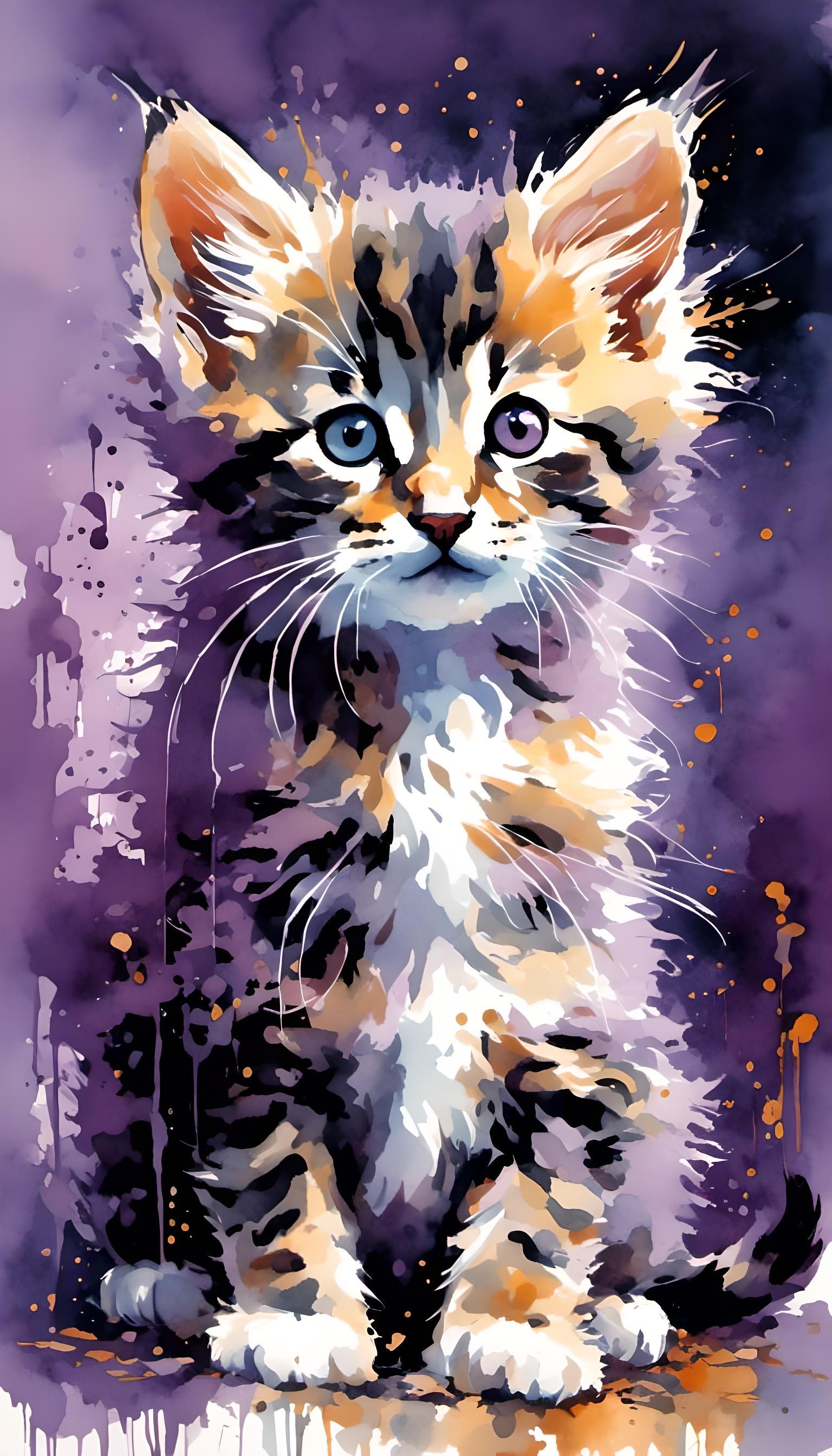 Blue Purple Eyed Kitten