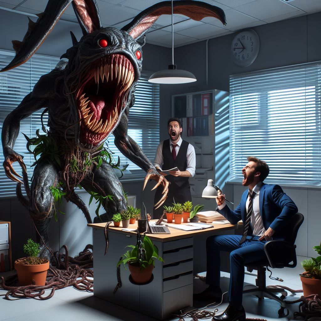 The office Bunnysanthenum was getting a little out of hand