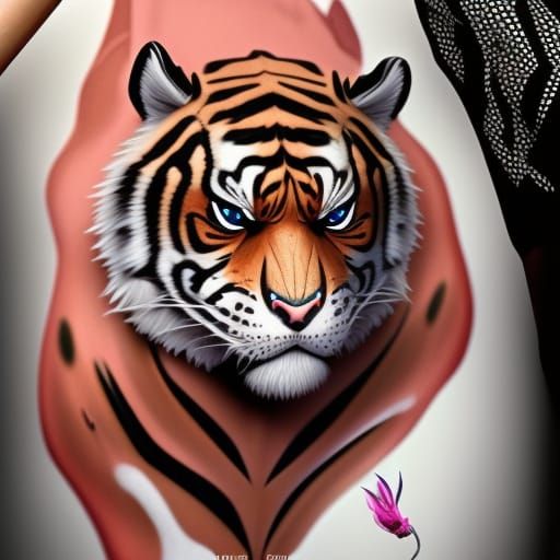 thigh leg ankle fire tiger large 825034 temporary tattoo  eBay