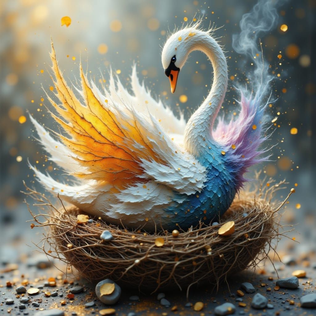 <lora:SWANS:1.0>  swan rainbow