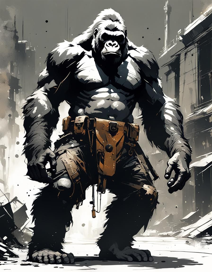 Inkpunk War Gorilla Concept Art