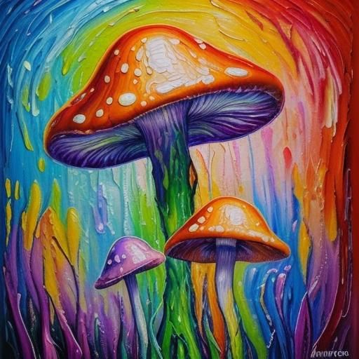 Trippy Art Mushrooms Aliens - Ai Generated Artwork - Nightcafe Creator