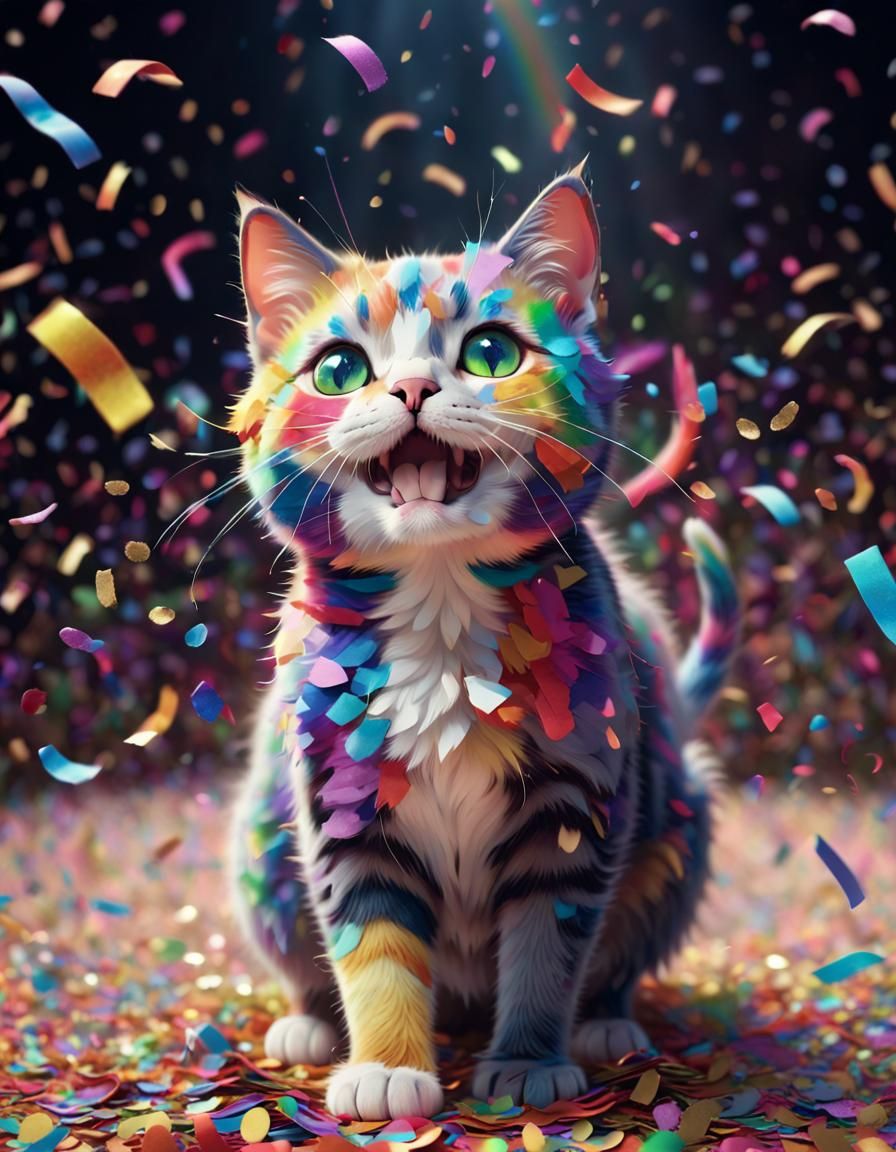 Confetti Cat II AI Generated Artwork NightCafe Creator
