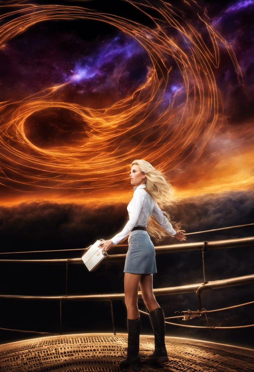 Erica Lake, beautiful Blonde woman time traveler in the hear...