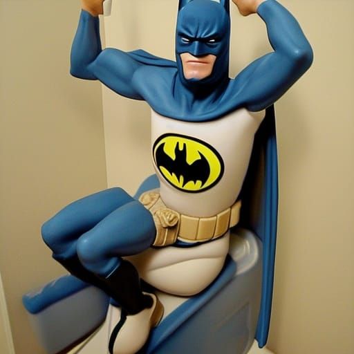 batman on a toilet surrealism faience