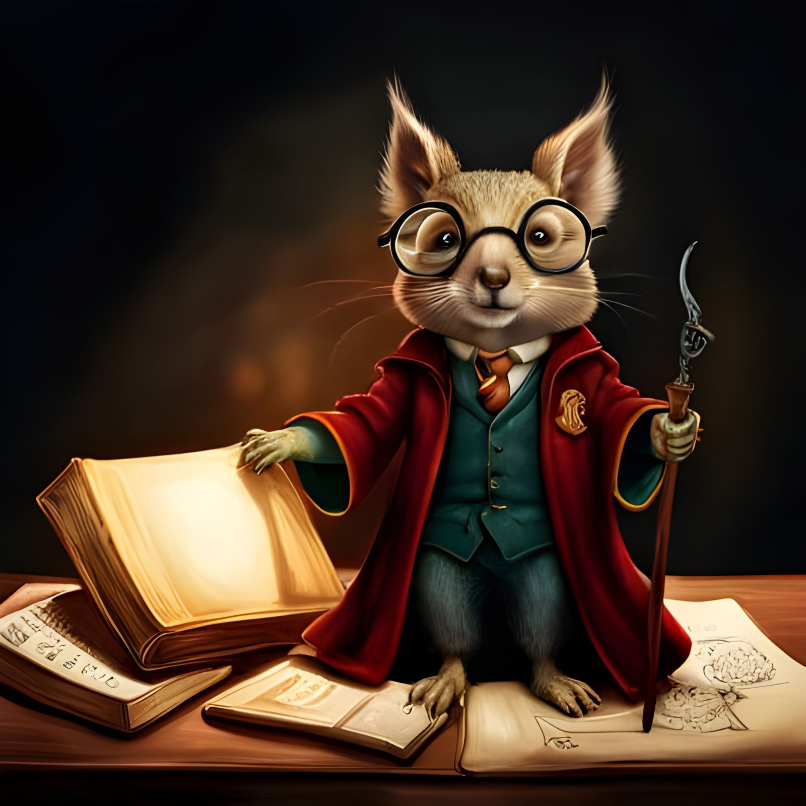 Squirrel Potter  by @avionesplateados 