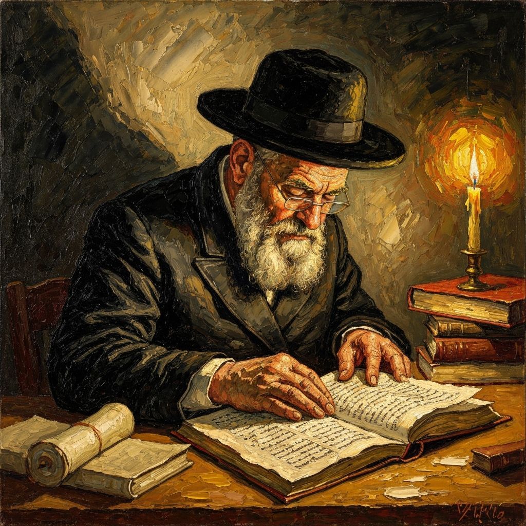Hasidic Scholar in Impasto Painting Style