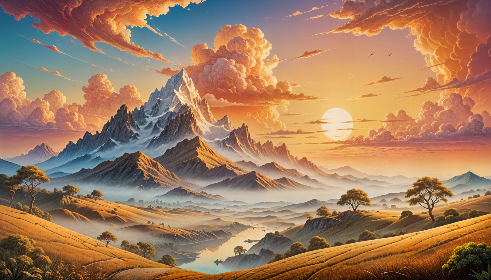 A large airbrushed mural featuring detailed surreal landscapes (02)  by @Alan