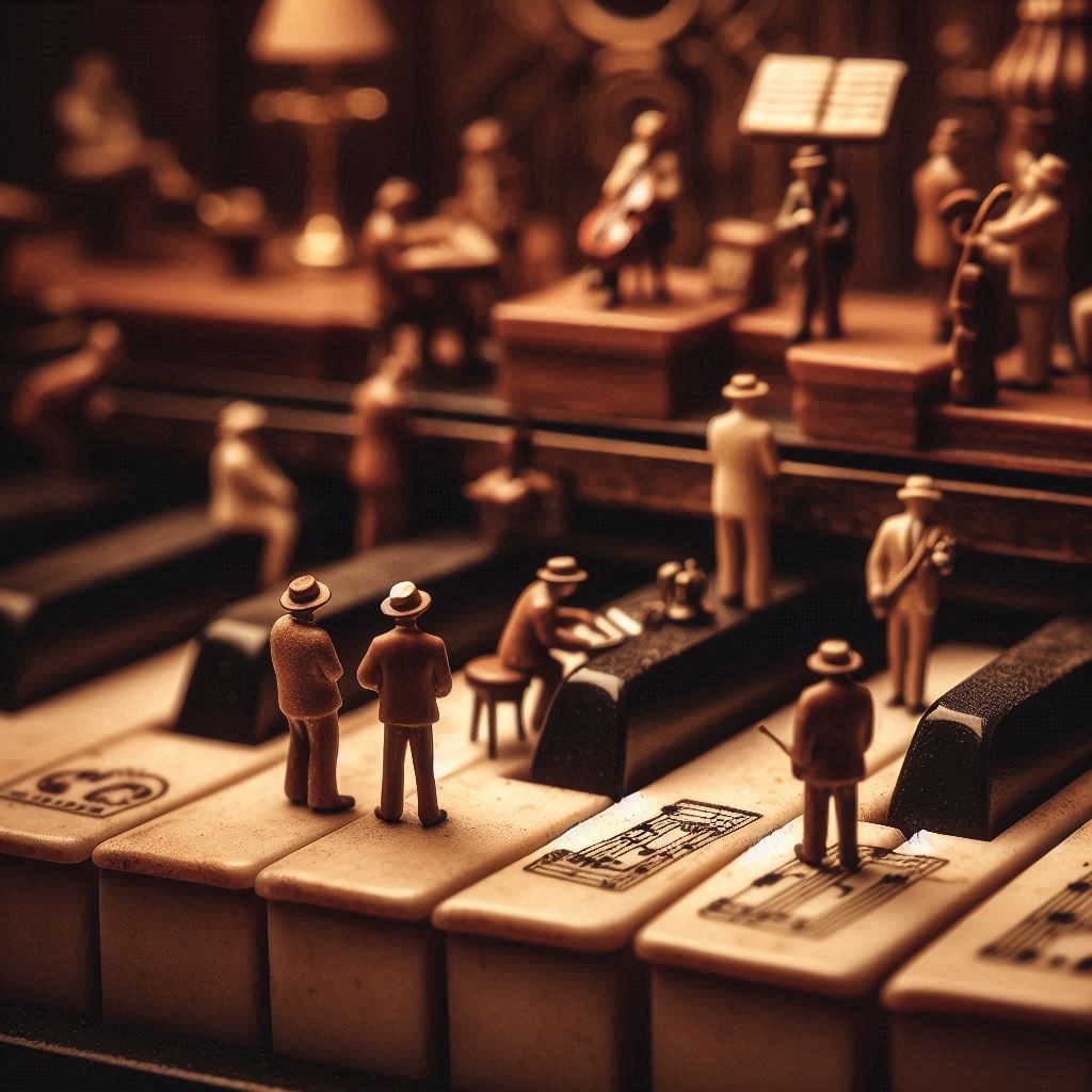 Piano scene in Brown