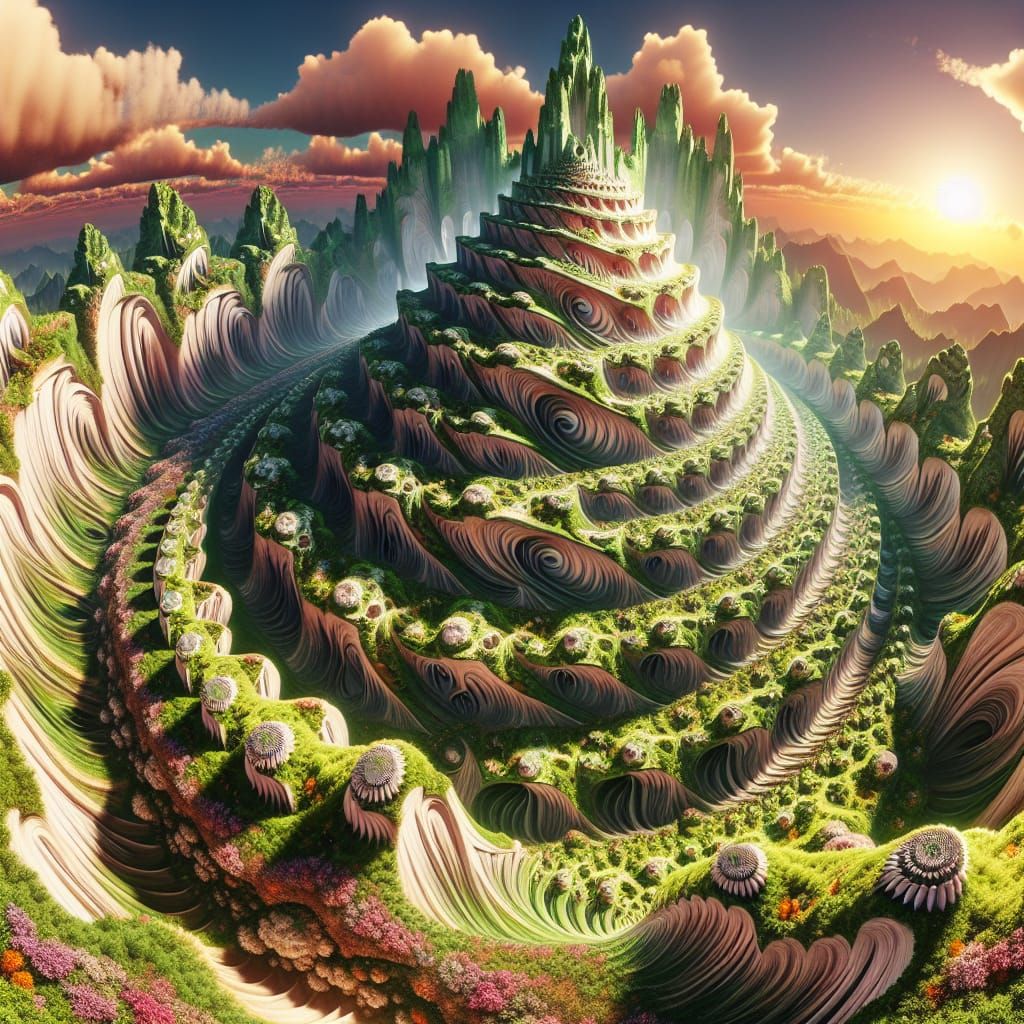 imagine a beautiful fantasy moss covered head fractal style ...