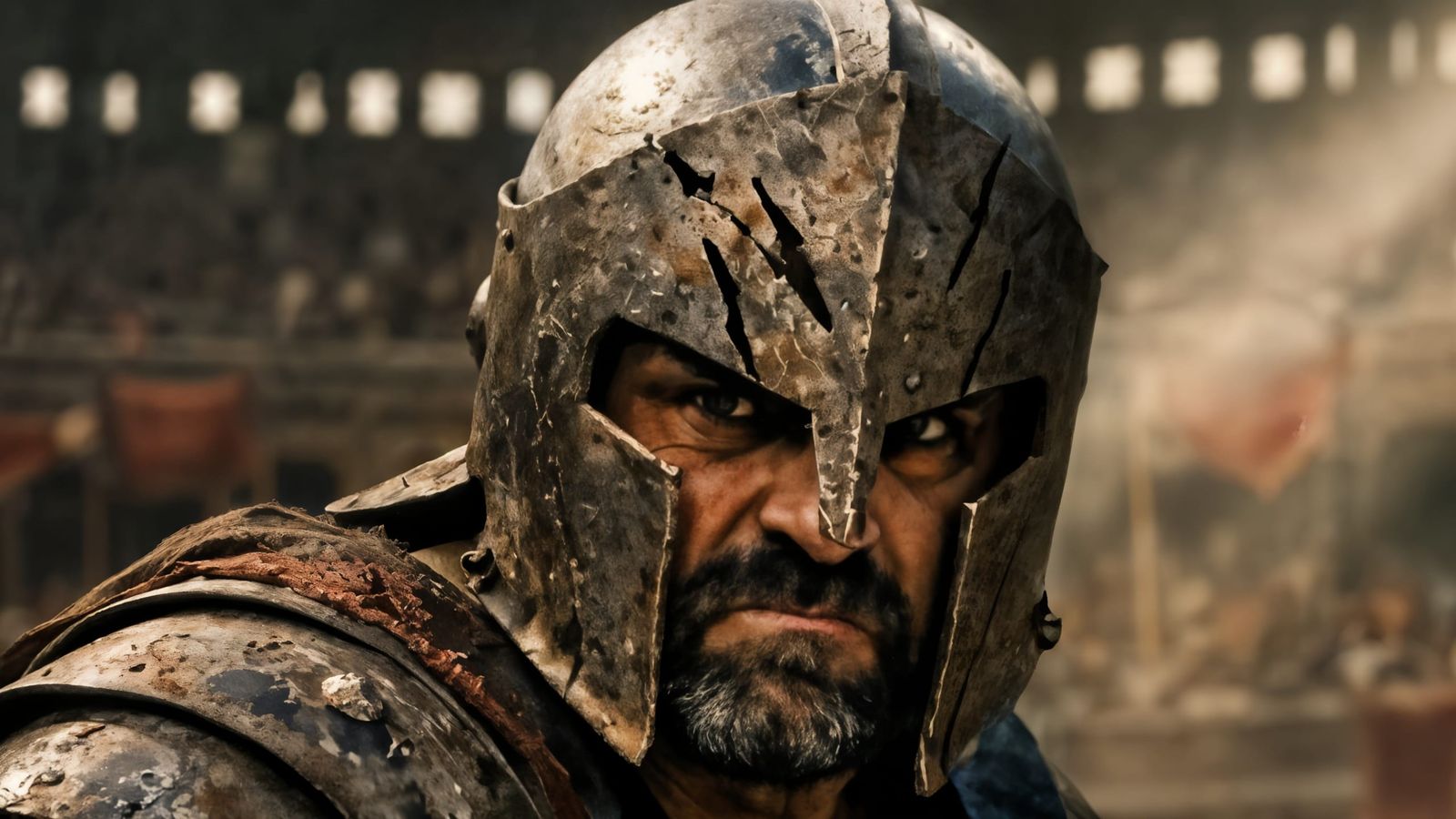 Gladiator Ready to Fight Chariot in Colosseum