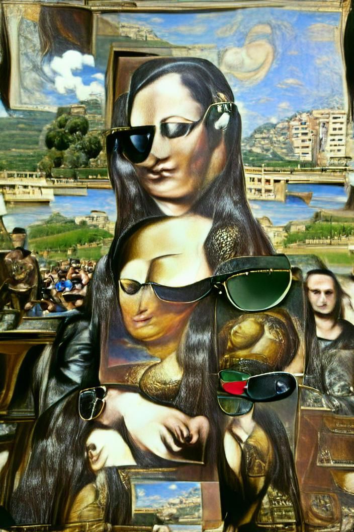 Mona Lisa with Ray bans aviator