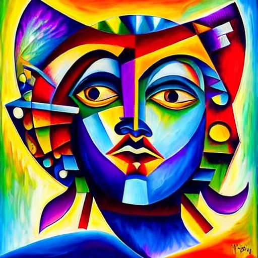 Wild and free with a beautiful face and hair art deco folk a...