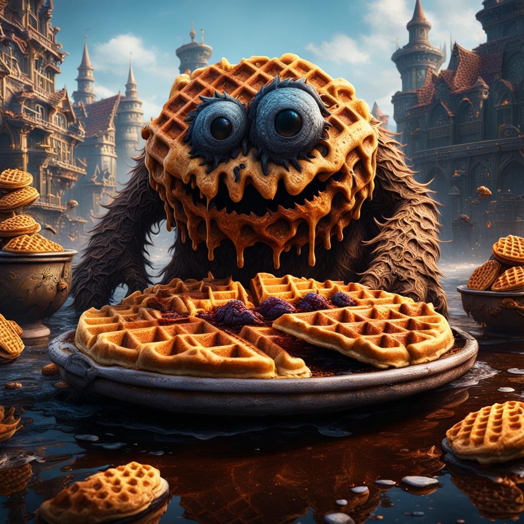 waffle monster AI Generated Artwork NightCafe Creator