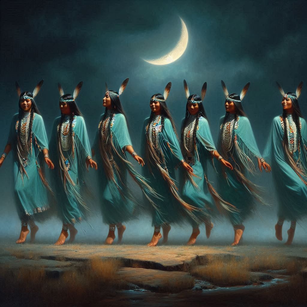 Moon Greets the Seven Sisters 