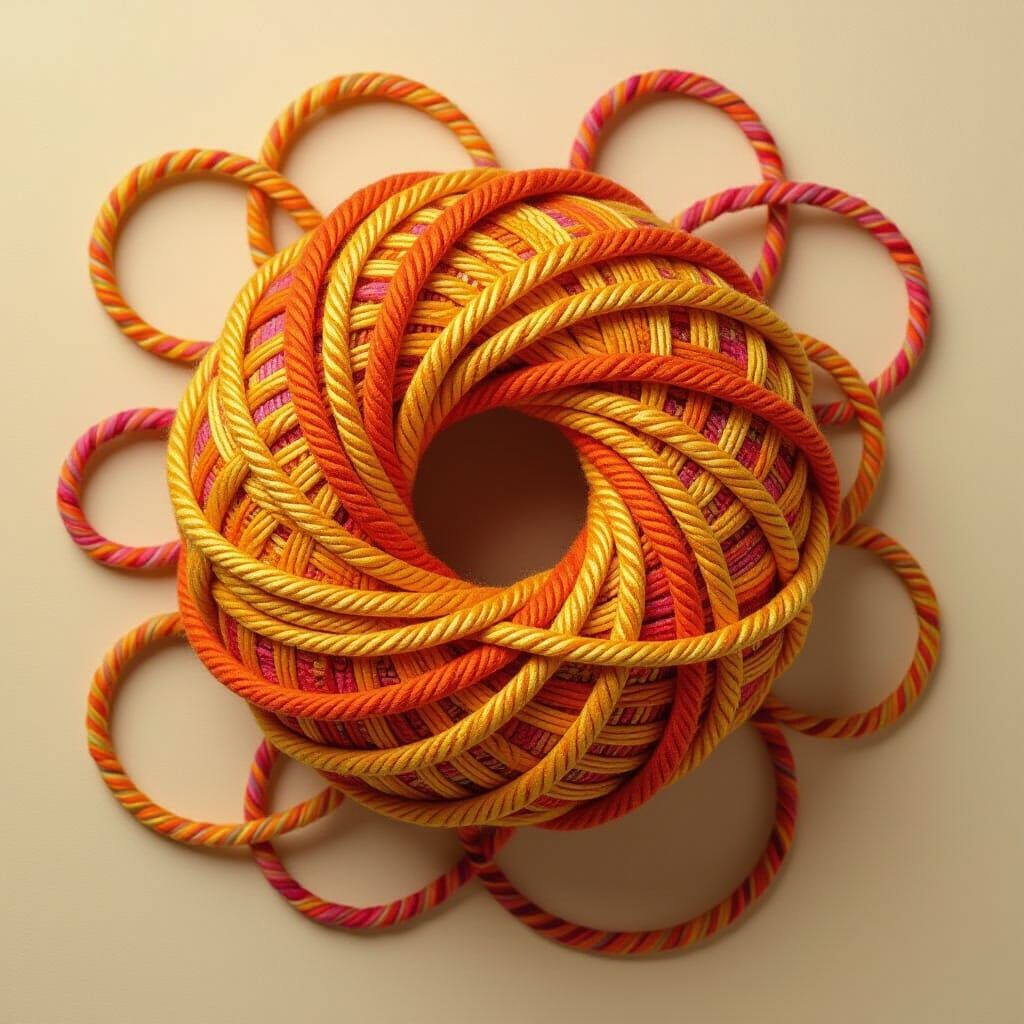 Tangled Threads in Earthy Tones, Swirling Patterns