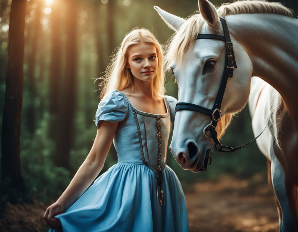 Beautiful girl with a horse - AI Generated Artwork - NightCafe Creator