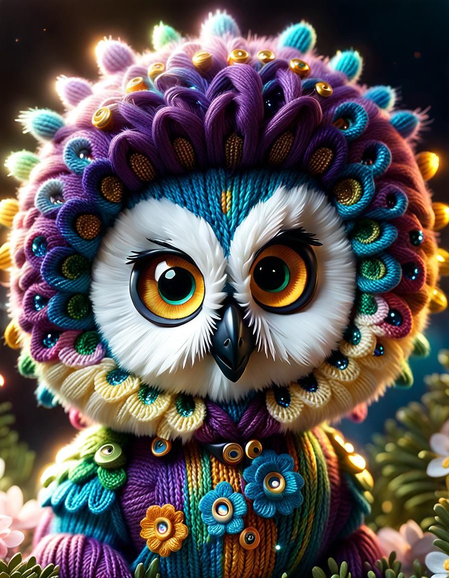 Baby Yarn Owl AI Generated Artwork NightCafe Creator