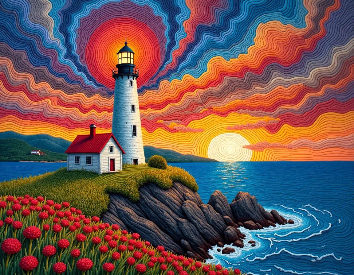 Multicolored lighthouse