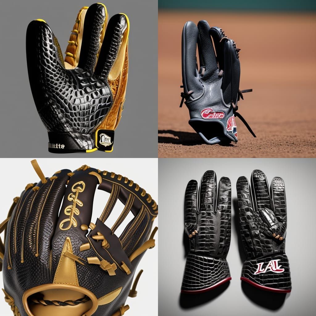 Crocodile skin Mit for MLB player glove wild lacing mit made...