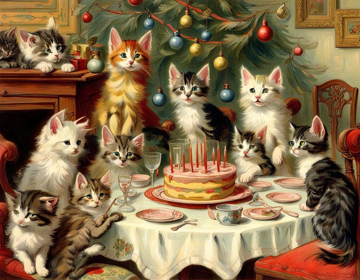 A Kitten's Christmas Party