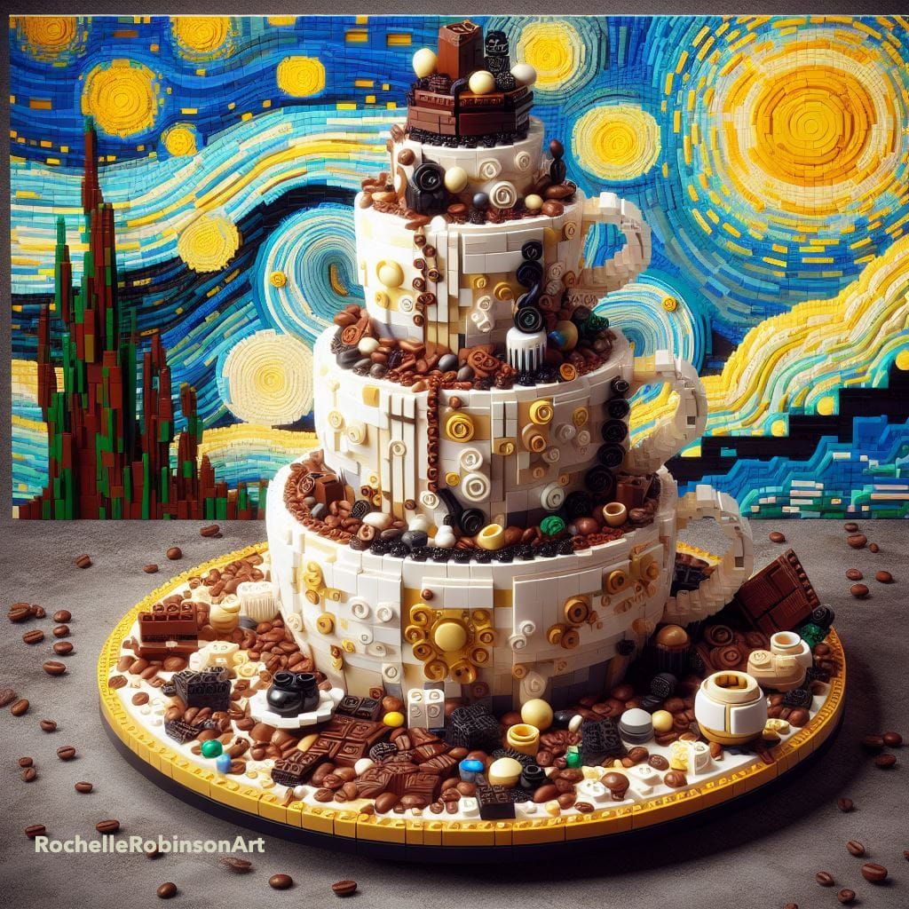 Coffee Cup Wedding Cake - Lego Art
