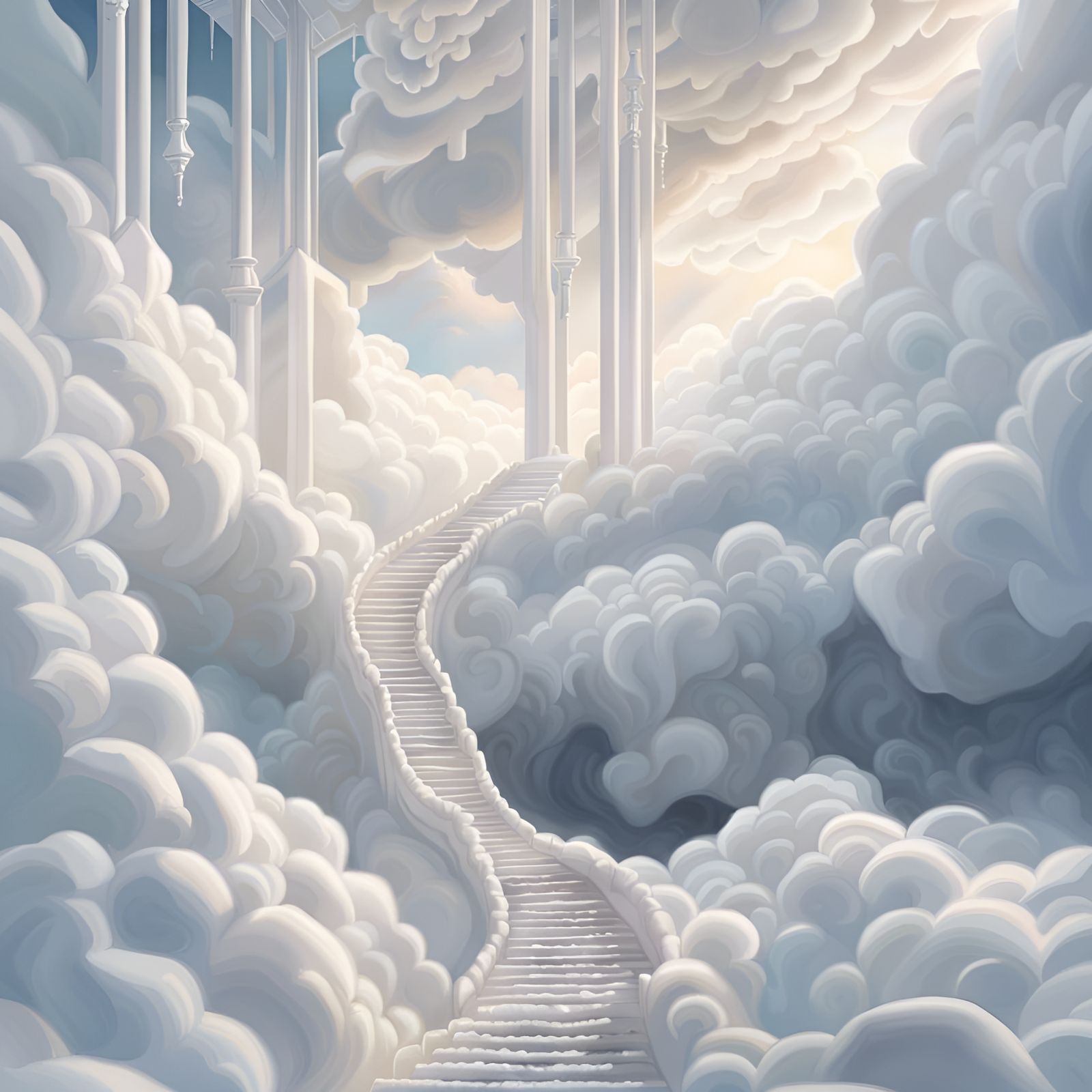 ☁️ heaven stairs☁️   by @Artificial Intelligence Artist