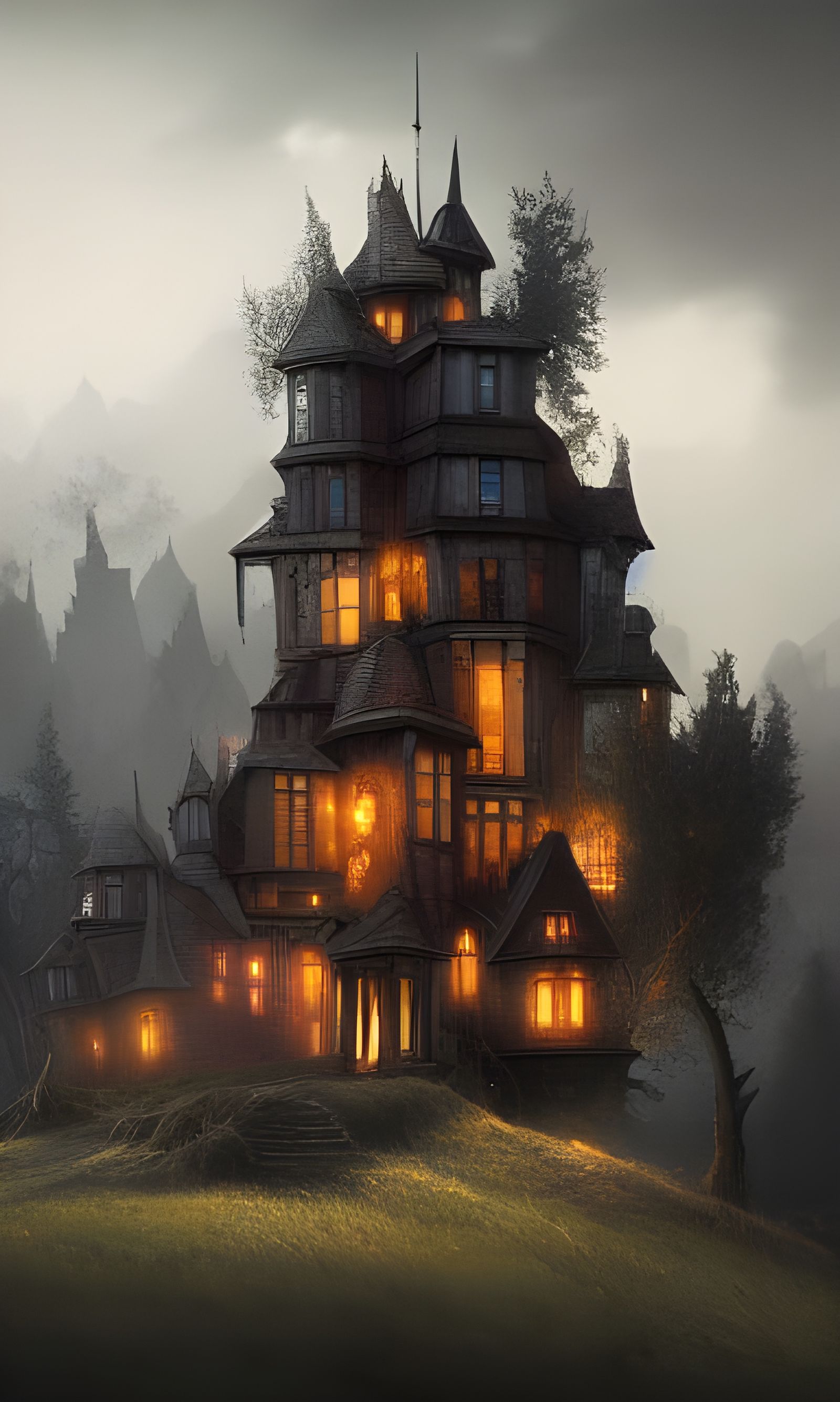 Sinister house on a hill