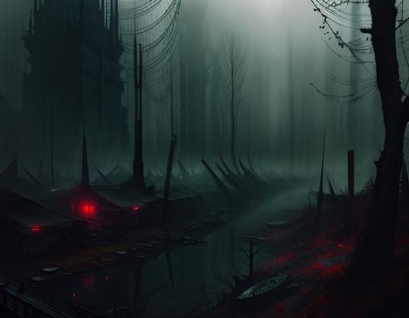 Dystopia fantasy watercolor