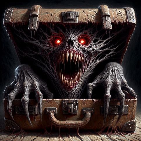 The magician's suitcase and he also has one of his mythical creatures in it again, which is just fleeing from the suitca...