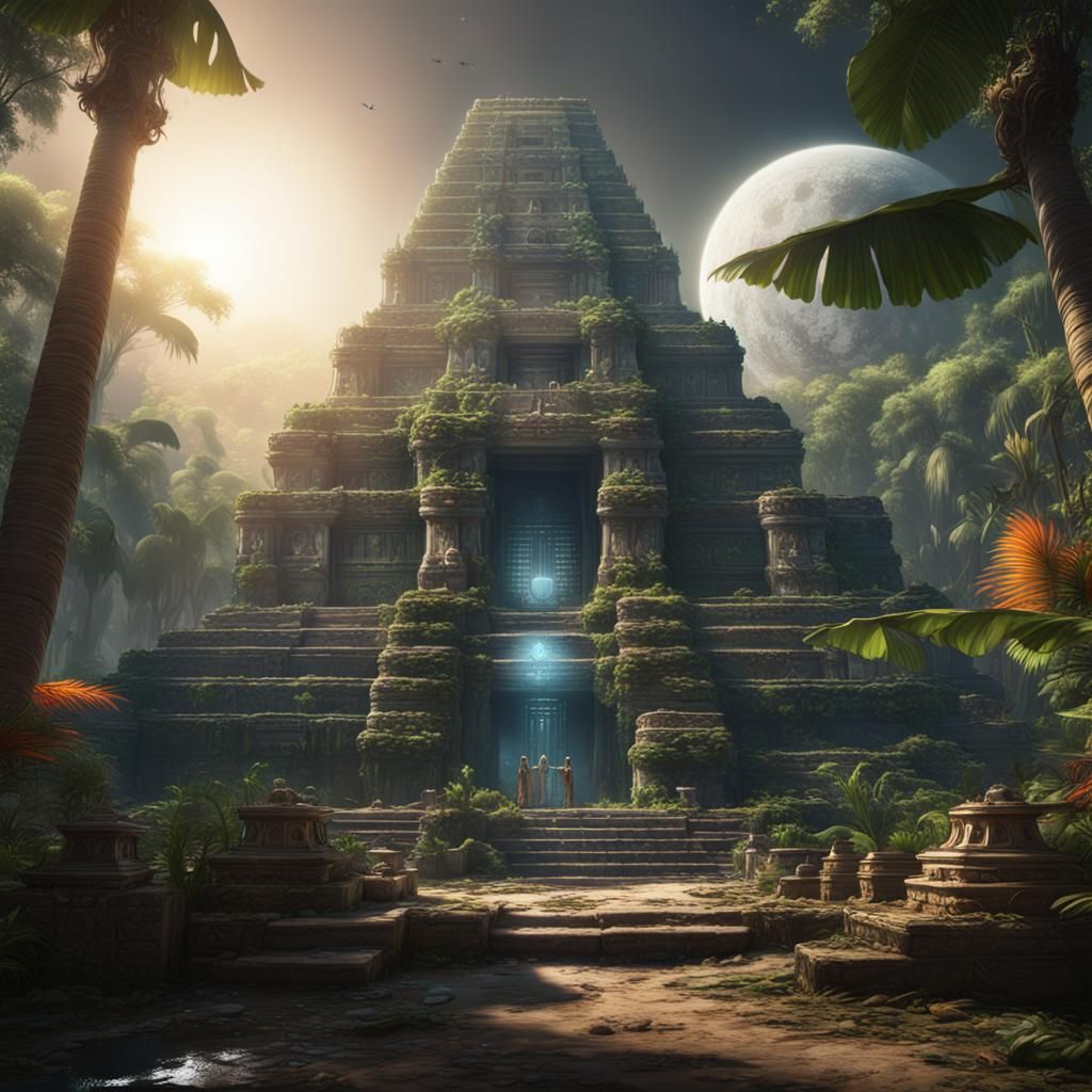 Mayan temple in the jungle