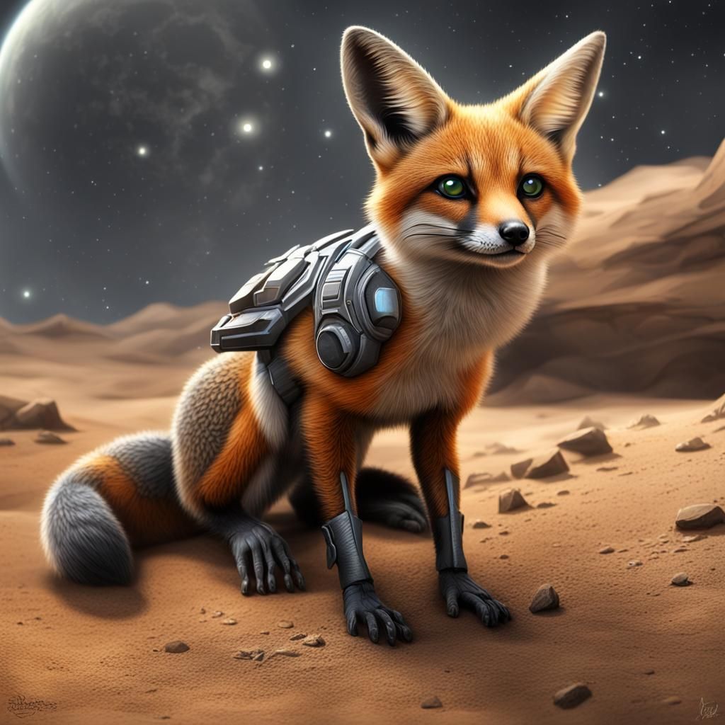 Alien exoplanet, Gray fox Island fox Kit fox alien animal li...
