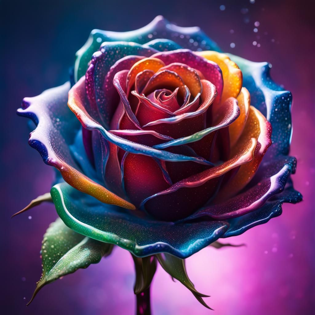 Galaxy Glass Rose - AI Generated Artwork - NightCafe Creator