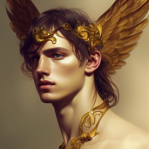 Extravagant ancient ethereal Victoria secret angelic male mo...
