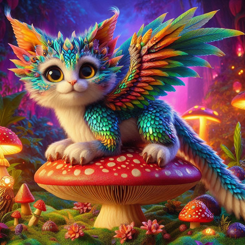 Strange And Unusual Cat-Dragon